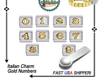 ITALiAN BRACELET NUMBER Charms, Italian Bracelet Number Charms, Italian Bracelet Links, Gift for Her, #ItalianCharmBracelet, #NumberCharms
