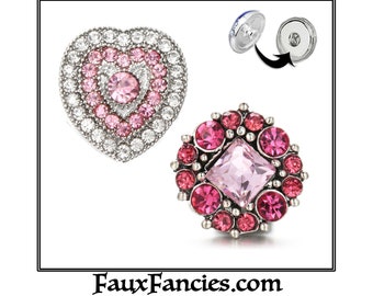 AWESOME LOVE SNAP Buttons, Rhinestone Snap Button, Ginger Snaps, Snap Charm, #BraceletCharm, Rhinestone Flower, SnapPopper, Rhinestone Heart