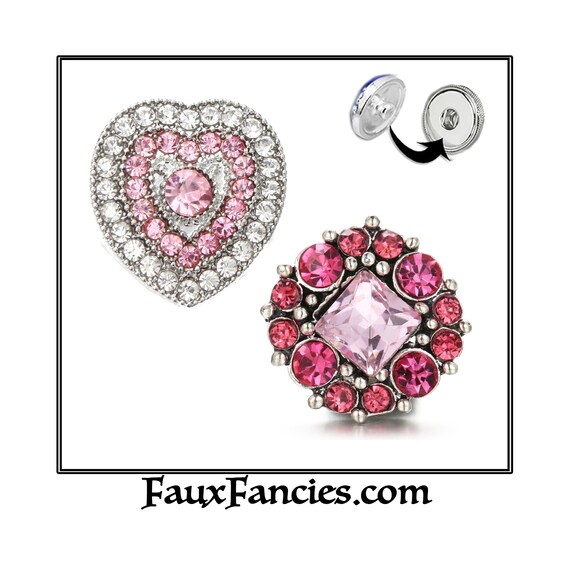 AWESOME LOVE SNAP Buttons, Rhinestone Snap Button, Ginger Snaps, Snap Charm, #BraceletCharm, Rhinestone Flower, SnapPopper, Rhinestone Heart