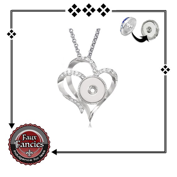 HEART PENDANT for Snap Buttons, 18mm Ginger Snap Pendant, Snap Button Jewelry, Valentines Day, #SnapButtons, #SnapButtonJewelry, Snap Snap