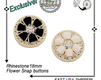 EXCLUSIVE RHINESTONE Flower Snap Buttons, Flower Snap Button, Elegant Snap Buttons, #SnapCharms, #SnapJewelry, Gift for her