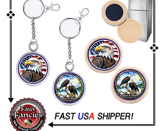 EAGLE Handmade Keyring, EAGLE Magnet, EAGLE Fridge Magnet, #JackieAndShadow, #BigBearEagles, #BigBearKeyRing, #JackieShadowGift, #EagleGift