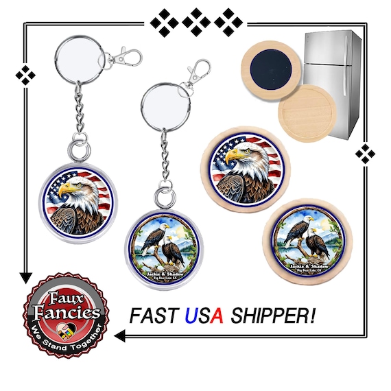 EAGLE Handmade Keyring, EAGLE Magnet, EAGLE Fridge Magnet, #JackieAndShadow, #BigBearEagles, #BigBearKeyRing, #JackieShadowGift, #EagleGift