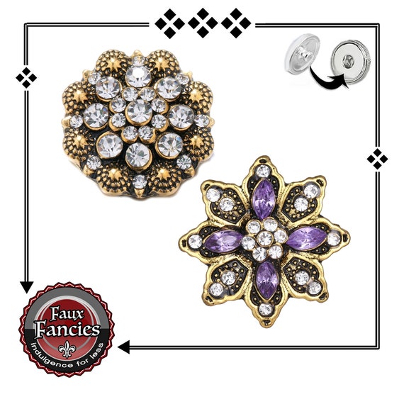 STUNNING Colorful Shimmering Snap Button, Ginger Snaps, Snap Charms, Flower Snap, #BraceletCharms, #SnapCharm, Flower Charm, #RhinestoneSnap