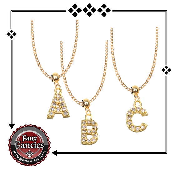 Dangle Letter Charm Pendants, Rhinestone Pendants, Gold Tone Dangle Charms, #RhinestoneLetters, #DangleLetters, Jewelry Gift, #GiftForHer