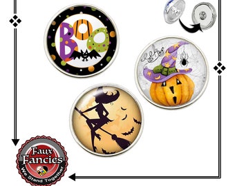 HALLOWEEN CABOCHON 18mm Snap Button, Witch Ginger Snap, Pumpkin Snap Charms, Interchangeable Snap, Rhinestone Snaps, Snap Snap, Jewelry gift