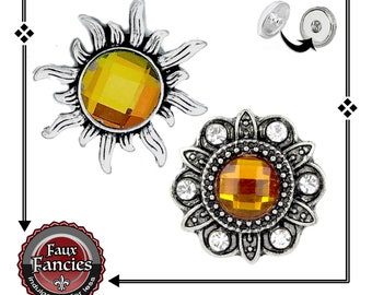 Sunny RHINESTONE Snap Buttons, Snap Charms, Rhinestone Ginger Snaps, Sun Snaps, #BraceletCharms, #SnapCharm, #SwitchableSnaps, #SunCharmSnap