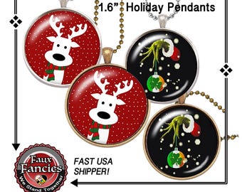 REINDEER CHRISTMAS Pendant, Handmade Pendant, Christmas Jewelry, #ChristmasPendant, #ChristmasJewelry, #ReindeerPendant, #ChristmasGift