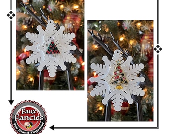 Christmas Ornaments, Snowflake Ornament, Handmade Ornaments, Rhinestone Ornament, Christmas Decor, #ChristmasOrnaments, #HolidayDecor