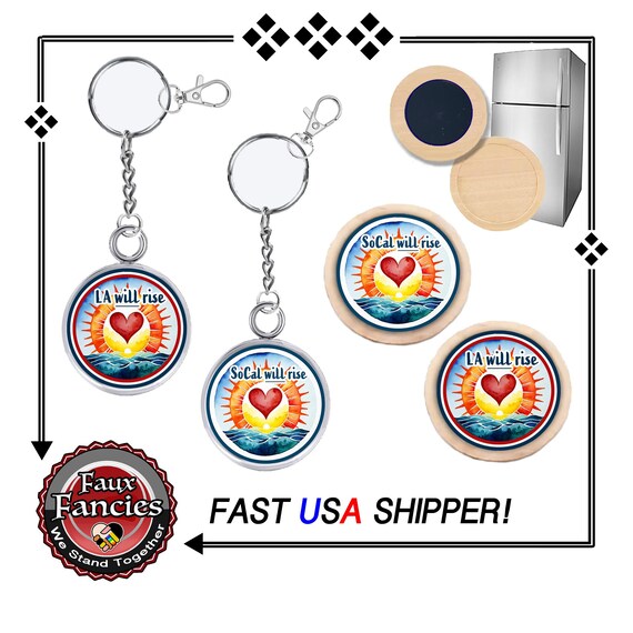 Our Design! LA Will Rise Original Art handmade magnet,SoCal Rise magnet,LA Strong Handmade Keyring, SoCal Strong, #LARise, #SoCal, #LAStrong