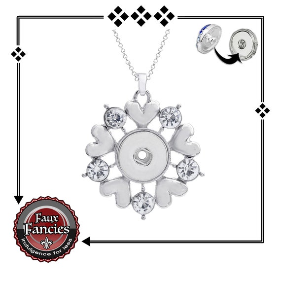 Rhinestone Pendant for Snap Buttons, Ginger Snap Pendant, Snap Charms, #SnapPendant, Rhinestone Snaps, Snap Snap, #RhinestonePendant