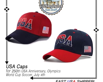 USA Cap for July 4th, 250th USA Anniversary, Team USA, World Cup Soccer, Olympics, Patriotism; #July4Hat, #USACap, #TeamUSA