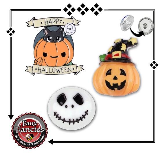 Spook-tacular Halloween Snap Buttons, Ginger Snaps, Snap Charms, Halloween Charms, Changeable Snaps, Halloween Snaps, Snap Snap