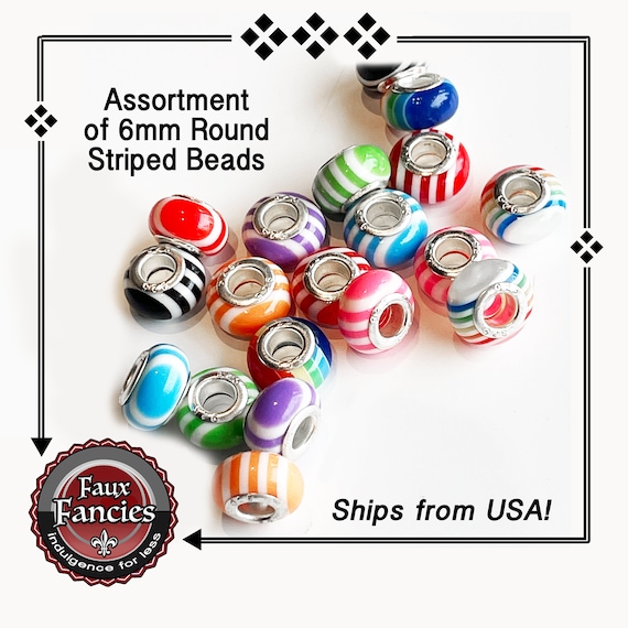 Assorted Round 6mm Beads, 3mm Hole Beads, Jewelry Beads, Glass Beads, Acrylic Beads, #JewelryBeads, #GlassBeads, #BeadsForJewelry, Beads