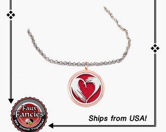 Rose Gold Heart Locket Pendant: Aromatherapy Necklace, Valentines Gift