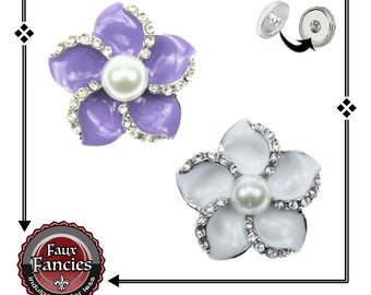 Rhinestone SPRING FLOWER Snap Buttons, FLOWER Ginger Snap, Snap Charms, Switchable Snap, #FlowerCharm, #SnapCharm, #SnapJewelry, #FlowerSnap