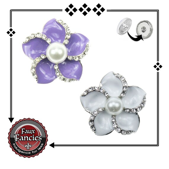 Rhinestone SPRING FLOWER Snap Buttons, FLOWER Ginger Snap, Snap Charms, Switchable Snap, #FlowerCharm, #SnapCharm, #SnapJewelry, #FlowerSnap