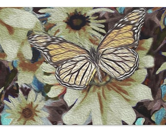 Custom Canvas Gallery Photo Art, BUTTERFLY Art, Canvas WALL ART for home office,Custom Art for gifts, Unique Canvas Oil Art, Handmade Art