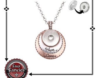 Hope Pendant for Snap Buttons, Ginger Snap Pendant, #SnapButtonJewelry, Snap Charms, Rhinestone Snaps, #SnapSnaps, #SnapJewelry