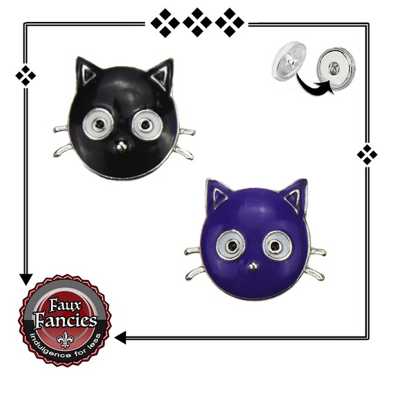 KITTY Charm, Enamel KITTY Snap Buttons, Ginger Snaps, Snap Charms, #BraceletCharms, #SnapCharms, #SwitchableSnaps, #SnapJewelry, #KittyCharm