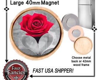 SALE! LOVE ROSE Handmade Magnet, Valentine Gift, Rose Magnet Sign, #RoseMagnet, #RoseGiftMagnet, #RoseForValentine, #ValentineRose, #Rose