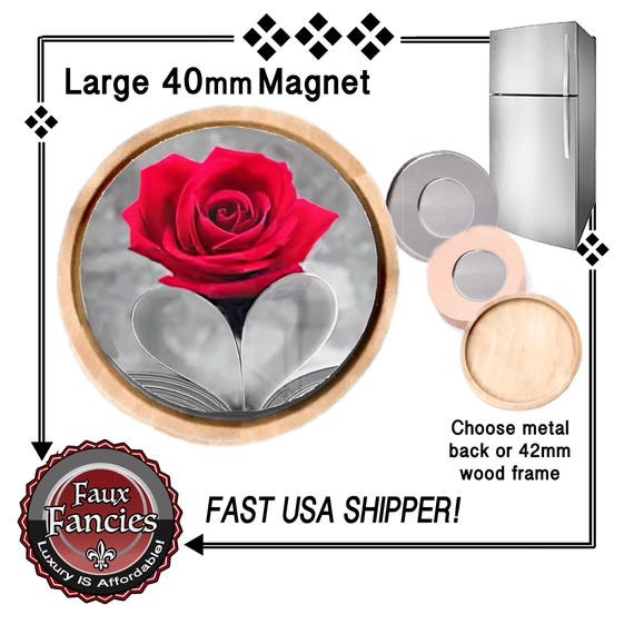 SALE! LOVE ROSE Handmade Magnet, Valentine Gift, Rose Magnet Sign, #RoseMagnet, #RoseGiftMagnet, #RoseForValentine, #ValentineRose, #Rose