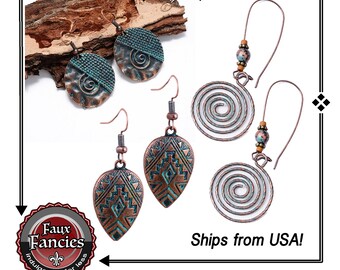 GORGEOUS Copper Patina Finish HANDMADE Earrings, Ethnic Earrings, Boho Earrings, #HandmadeEarrings, #EthicEarrings, #BohoEarings, #Earrings