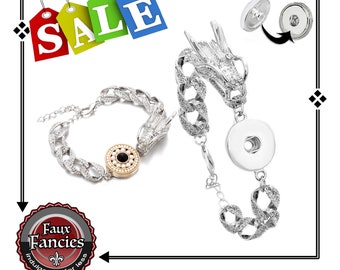 Dragon Snap Button Bracelet: Adjustable Chain Jewelry
