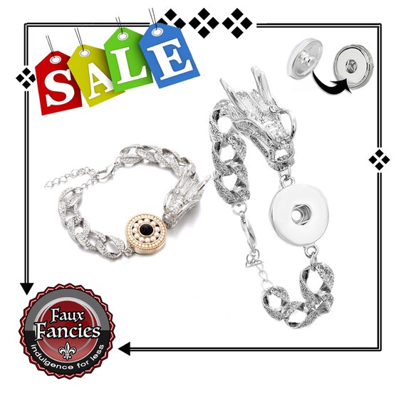 CLOSEOUT! SNAP BuTTON Bracelet, Snap Button DRAGON Bracelet, Snap Snap Bracelet, #SnapJewelry, #SnapButtons, #GiftForHer, #DragonBracelet