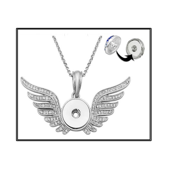 SALE! Angel Wings Snap button pendant, ginger snap pendant, snap on jewelry, snap on button, Snap snaps, Changeable snap, chunk snap