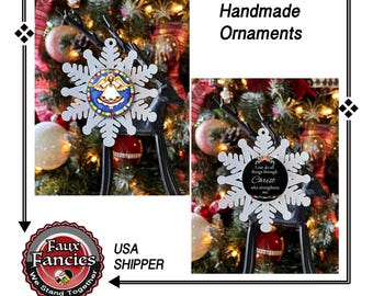 CHRISTMAS Ornaments, HANDMADE ANGEL SNOWFLaKE ORNAMENTs, Christ ornament, Christmas ornament, #ChristmasOrnament, #AbstractOrnament