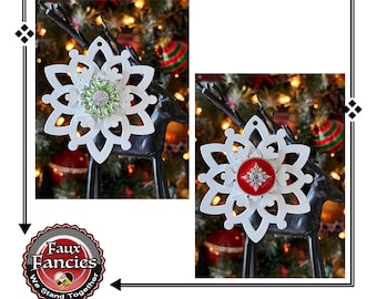 Christmas Ornaments, Snowflake Ornament, Handmade Ornaments, Rhinestone Ornament, Christmas Decor, #ChristmasOrnaments, #HolidayDecor