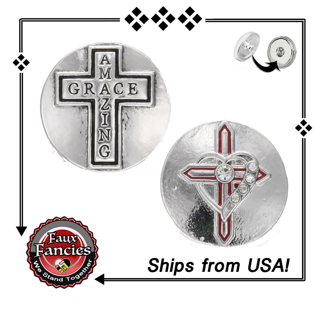 Amazing GRACE Snap Button, Christian Ginger Snap, Snap Charm