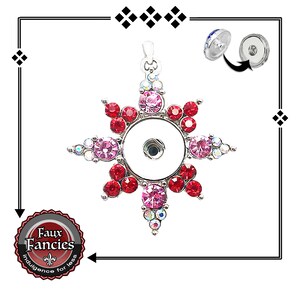Rhinestone Pendant for Snap Buttons, Ginger Snap Pendant, Snap Charms, #SnapPendant, Rhinestone Snaps, Snap Snap, #RhinestonePendant