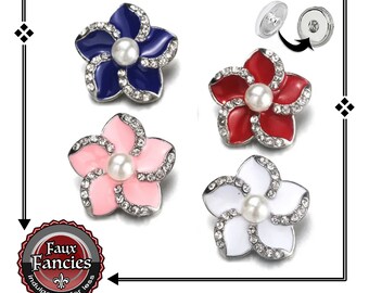 RHINESTONE Snap Buttons, Rhinestone Flower Snaps, 18mm Ginger Snaps, #SnapButtons, #BraceletCharms, #SnapCharm, #RhinestoneSnap, #SnapButton