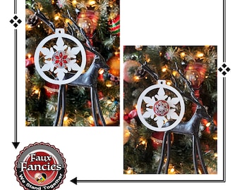 Christmas Ornaments, Snowflake Ornament, Handmade Ornaments, Rhinestone Ornament, Christmas Decor, #ChristmasOrnaments, #HolidayDecor