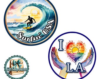 LoVE LA GLaSS Cabochon Handmade Keyring, Surfin UsA Magnet, Love LA Magnet, #LoveLA,#BeachMagnet, #BeachSouvenir, #SurfingKeyring, LA Gift