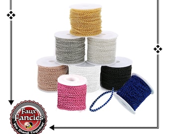 3mm Link Jewelry Chain: Pendant, Bracelet, Craft Chain - 8 Colors