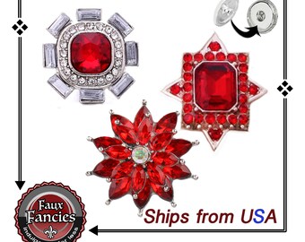 Red BEAUTY Snap Buttons, Rhinestone Ginger Snaps, GORGEOUS Snap Charms, Star Snap Charm, #SnapButtons, #FlowerCharm, #SnapPopper, #StarSnap