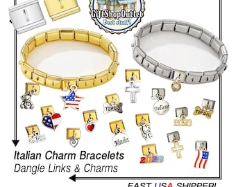 ITALIAN Charms & Bracelets, Italian Dangle Charm Links, Italian Bracelet Links, Gift for Her, #ItalianCharmBracelet, #CustomCharmBracelet