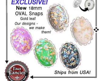 Oval SNAP Buttons, Gold Fleck Snap Buttons, 18mm Cabochon Snap Button, Oval Snap Charms, #FlowerSnapButtons, #SpringSnapButton, #SnapButtons
