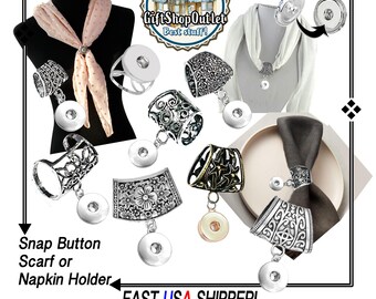 Snap Button Scarf Slider or Napkin Ring: Ginger Snap Charms