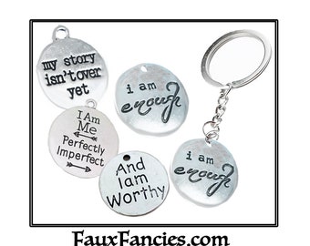 Affirmation Charms, Bracelet Charms, MULTIPLE DISCOUNTS, Word Charm, Charms For Keyrings, Charms for Jewelry, #AffirmationCharms