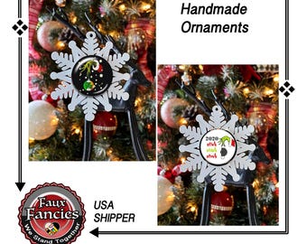 SALE! CHRiSTMAS Ornament, HANDMADE GRiNCHie ORNAMeNT, Grinch ornament, Grinched Christmas ornament, #ChristmasOrnament, #GrinchOrnament
