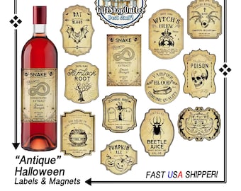 HALLOWEEN LABELS, SHiP FREE, Halloween bottle labels, Spooky labels, Halloween party supplies, brew label, CosPlay Decor, #HalloweenLabels
