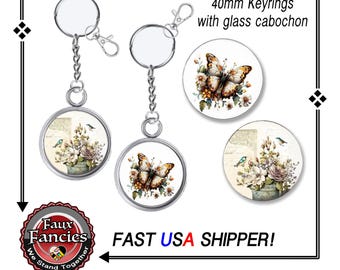 SALE! LiTTLE BIRD or BUTTERFLY Handmade Key Ring, Bird Handmade KeyRing, Bird Watcher, #Butterfly, #BirdWatcher, #KeyRing, #KeyRingCollector