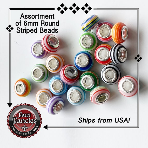 Assorted Round 6mm Beads, 3mm Hole Beads, Jewelry Beads, Glass Beads, Acrylic Beads, #JewelryBeads, #GlassBeads, #BeadsForJewelry, Beads
