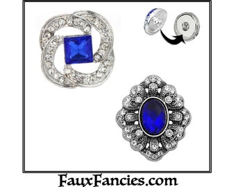 SNAP Buttons, Happy BLUES Snap Buttons, 18mm Ginger Snaps, Snap Charms, #SnapButtons, #RhinestoneSnaps, Snap Snap, #SnapCharms, Blue Charms