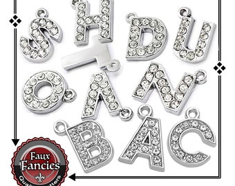 Dangle Letter Charms,  Rhinestone Charms, Initial Charms, Bracelet Charms, #RhinestoneLetters, #DangleLetters, Jewelry Gift, #GiftForHer
