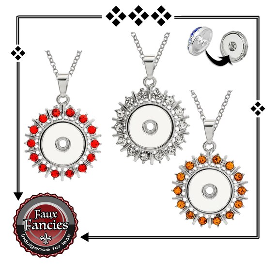 Rhinestone SUNBURST Pendant, Rhinestone Snap Button Pendants, 18mm Snap Jewelry, Ginger Snaps, #SnapJewelry, #SnapButtonJewelry, #SnapSnap